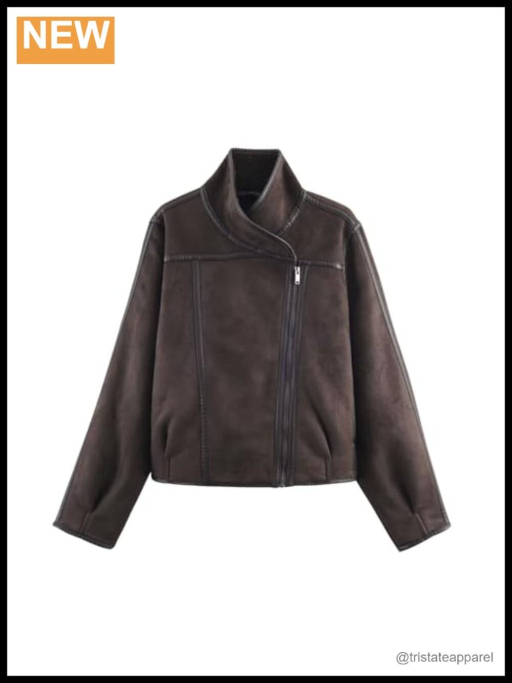Reversible Cropped Fleece Jacket with Stand Collar